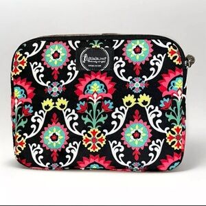 Initials Inc Tablet Case Black/Red/Yello/White Zip Closure 10.5"x8.25"